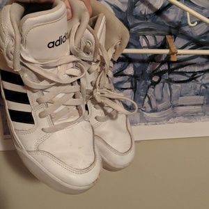 White Adidas High Top Tennis Shoe Size 8.5